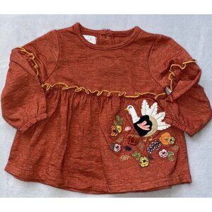 Mud Pie Thanksgiving turkey tunic shirt 3-6m NWOT
